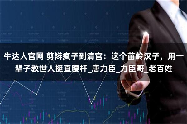 牛达人官网 剪辫疯子到清官：这个苗岭汉子，用一辈子教世人挺直腰杆_唐力臣_力臣哥_老百姓