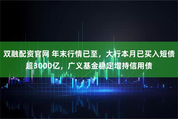 双融配资官网 年末行情已至，大行本月已买入短债超3000亿，广义基金稳定增持信用债